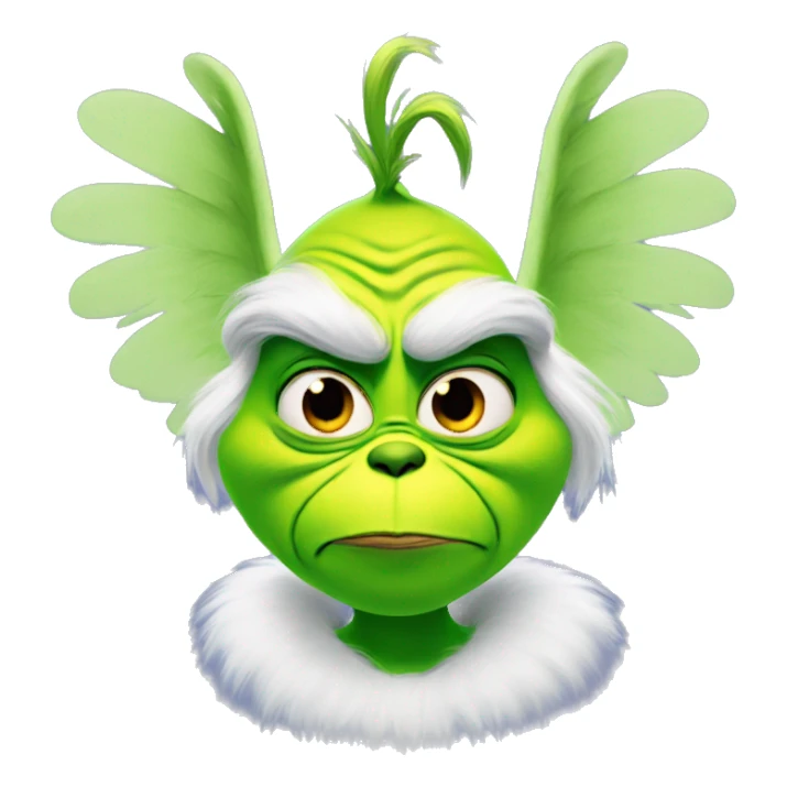 The grinch wearing wings sticker