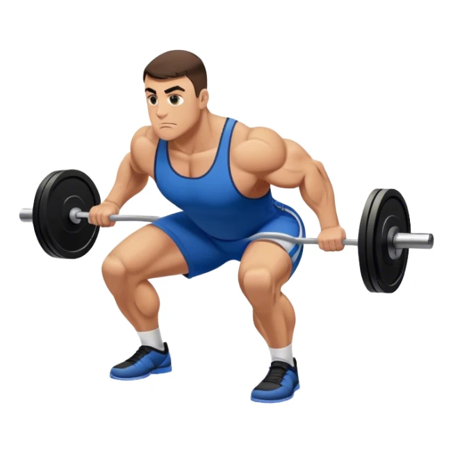 powerlifter bent-over row exercise sticker