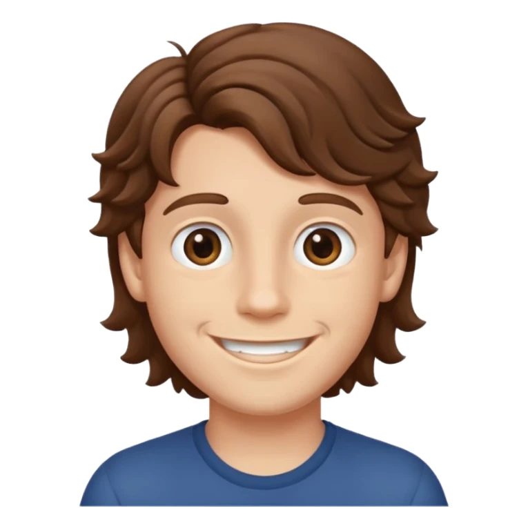 a boy with wavy brown hair sticker