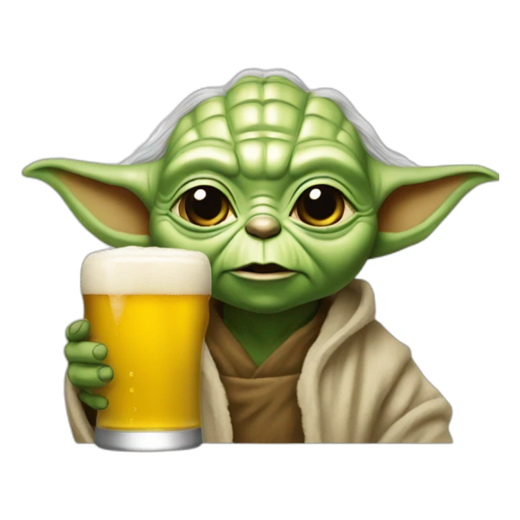 Yoda qui Boi une bierre sticker