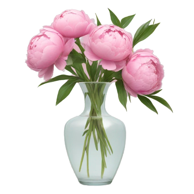 Peonies in a clear pink vase sticker