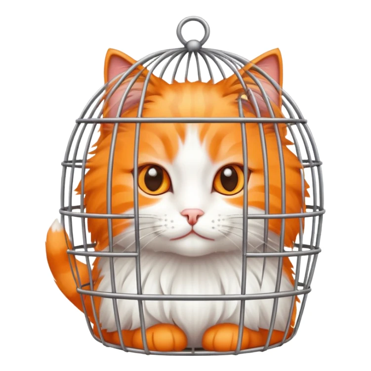 Cat in cage sticker