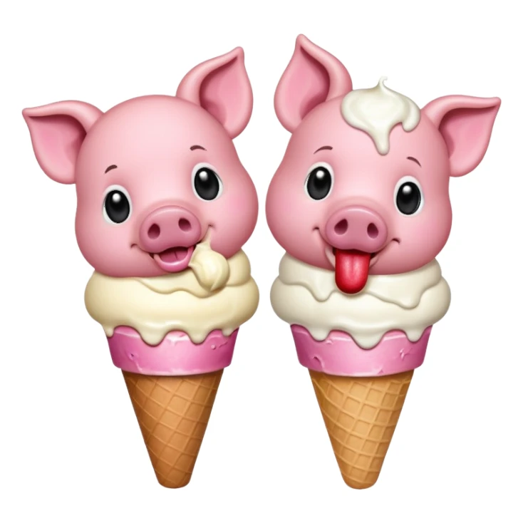 pigs with ice cream sticker