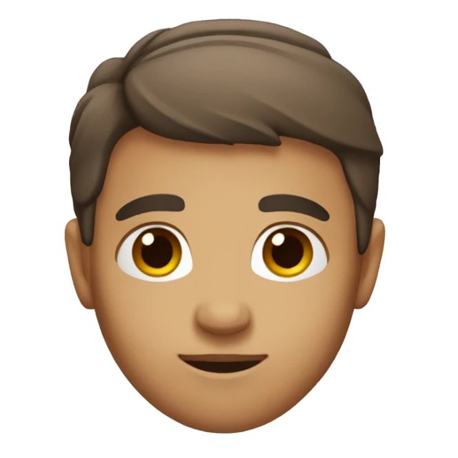 Neutral face with brown eyes sticker