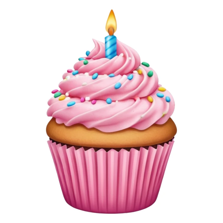  birthday Cupcake with pink icing sticker