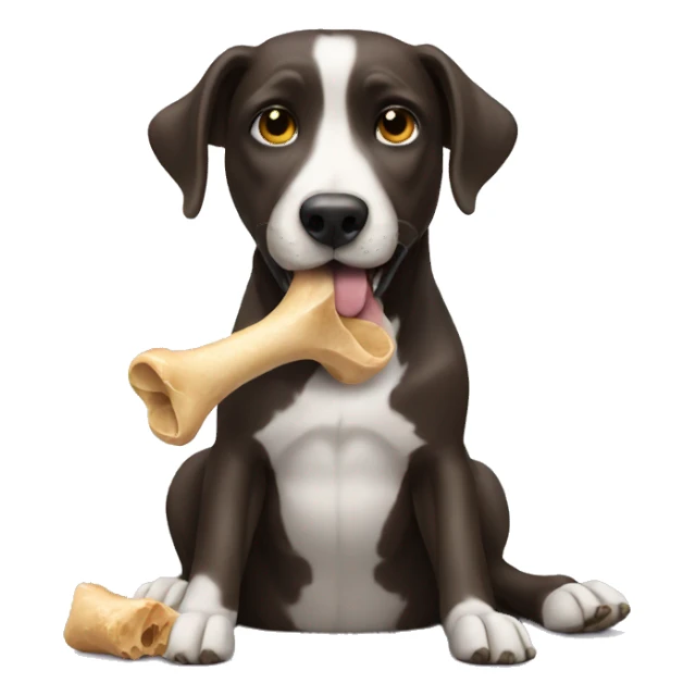 Dog eating a bone sticker