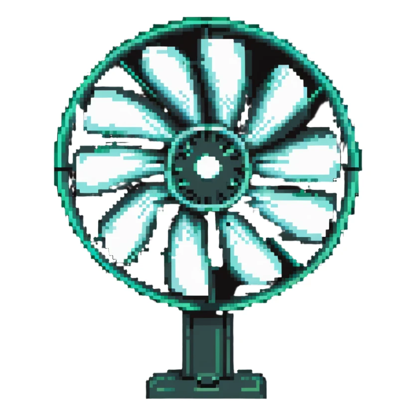 oscillating fan with spinning blades sticker