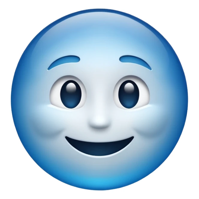 Minimalistic futuristic emoji, clean flat design, smooth vector shapes, soft gradient lighting, high contrast, centered composition, simple geometry, glossy acrylic or glass style, no texture, no shadows, modern UI icon,
 sticker