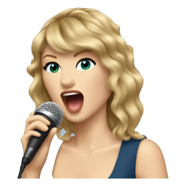 Taylor swift singing into a microphone  sticker