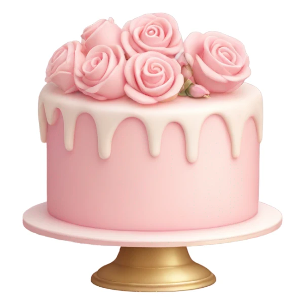 pastel pink cake with rose sticker