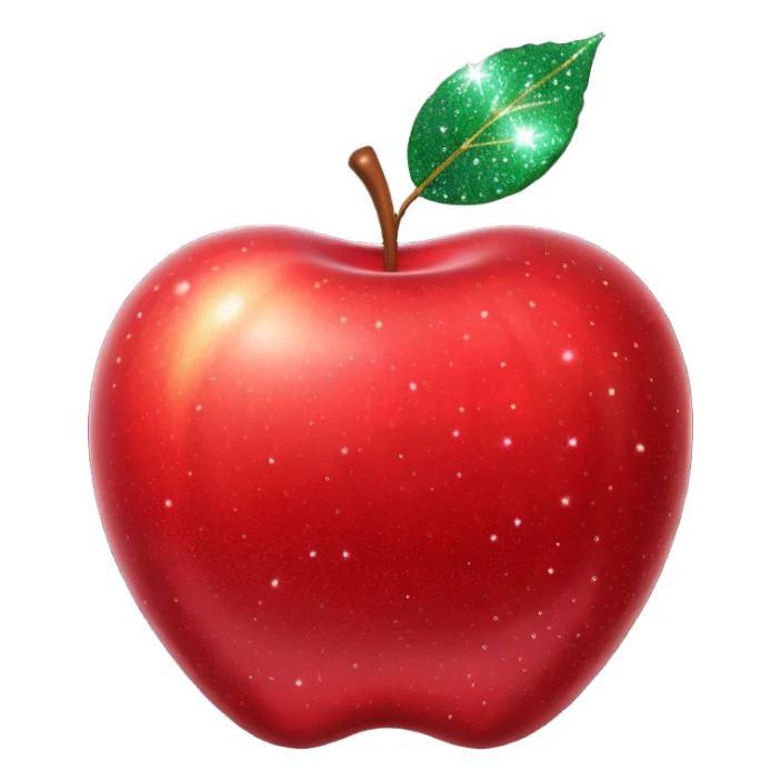 red glitter apple sticker
