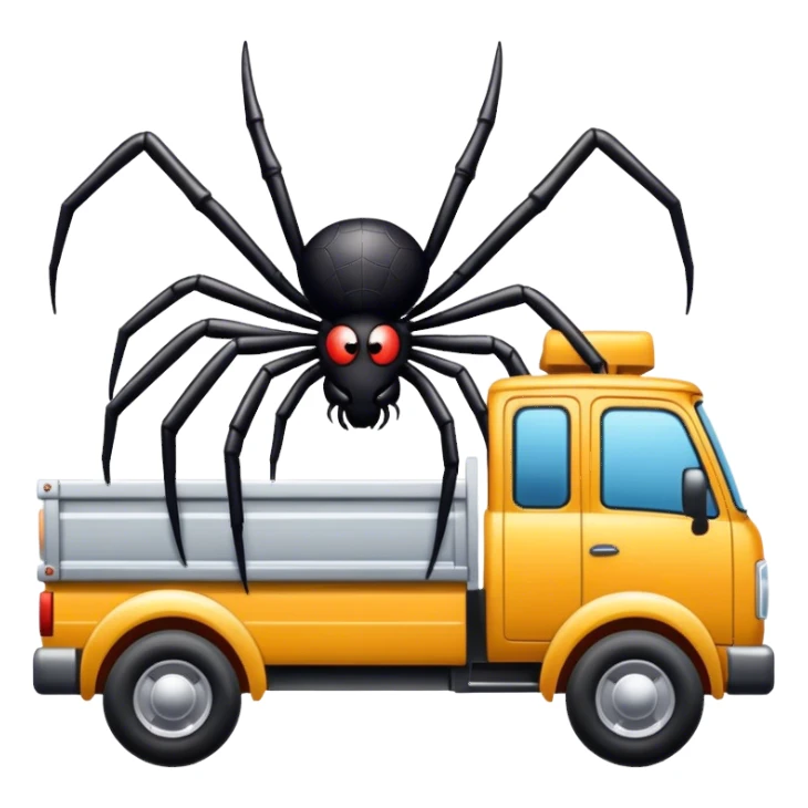 Spider driving a truck  sticker
