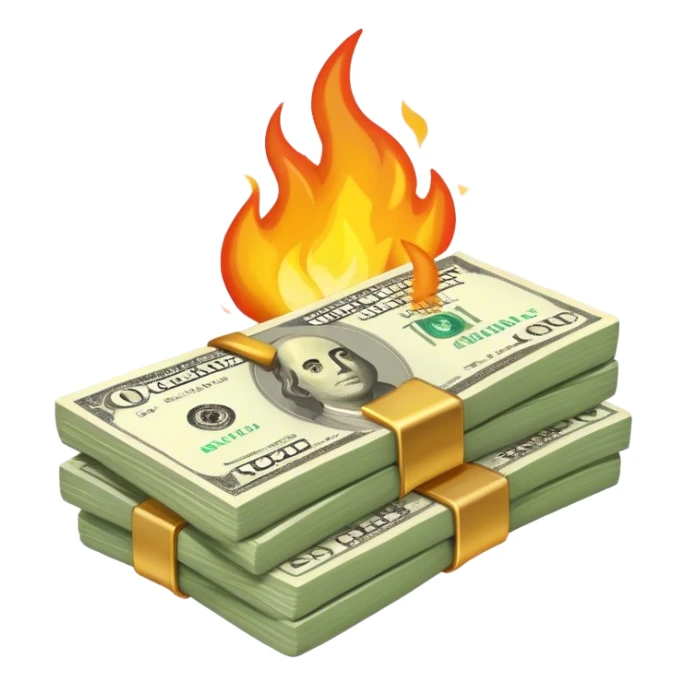 money burning sticker