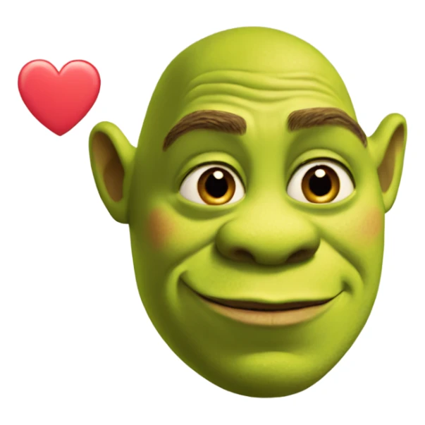 Shrek with love heart eyes sticker