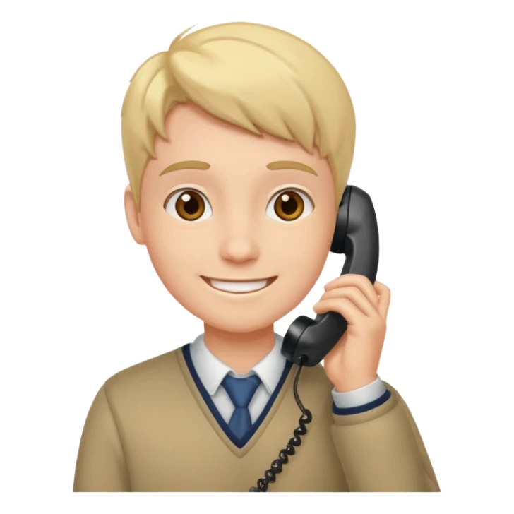 student calling on the phone sticker