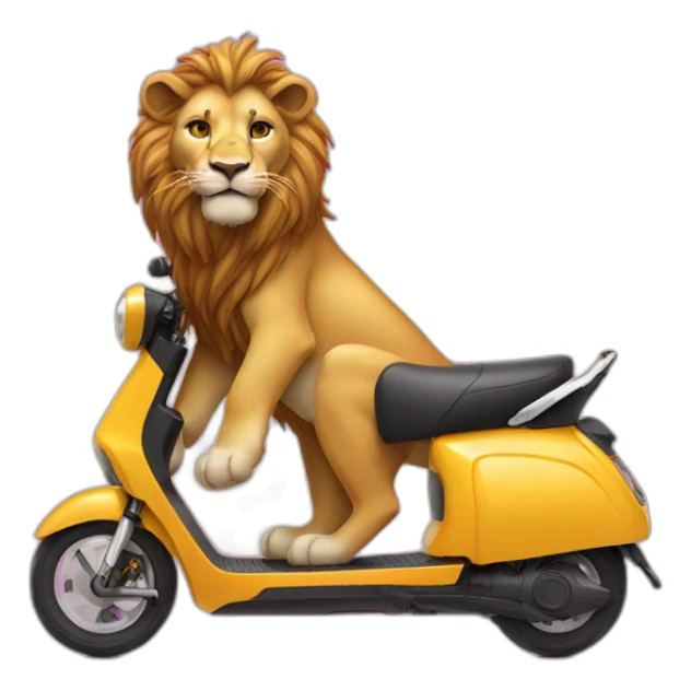 lion on electric scooter sticker