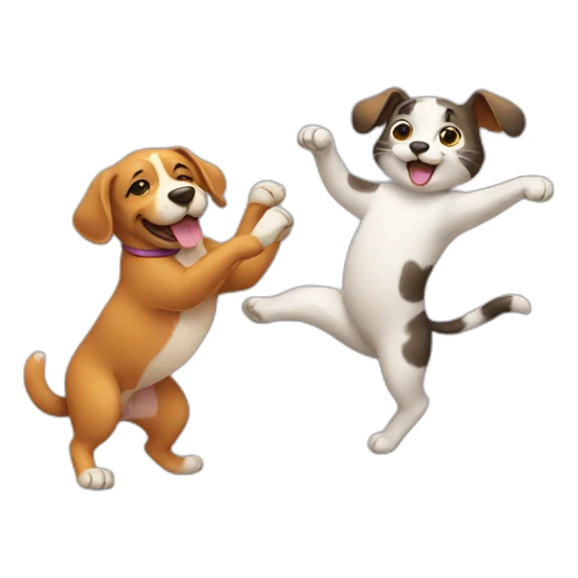 Dog and cat dancing  sticker