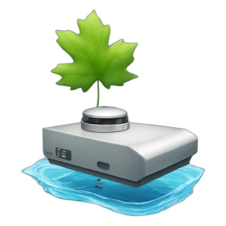 small-leaf-floating-on-water-block-and-security-ptz-camera-behind sticker