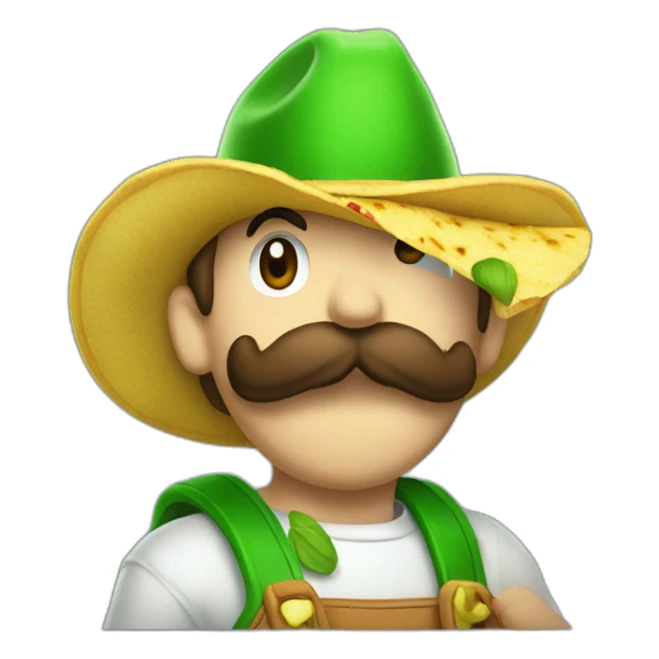 Luigi eats a taco sticker