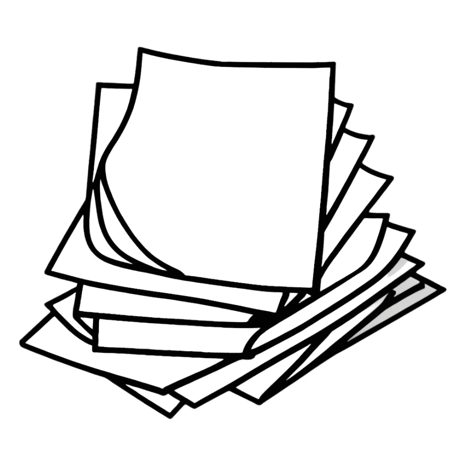 small stack of papers sticker