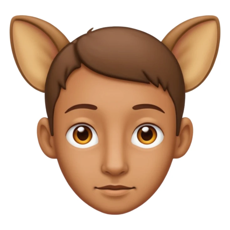 Person with ears sticker