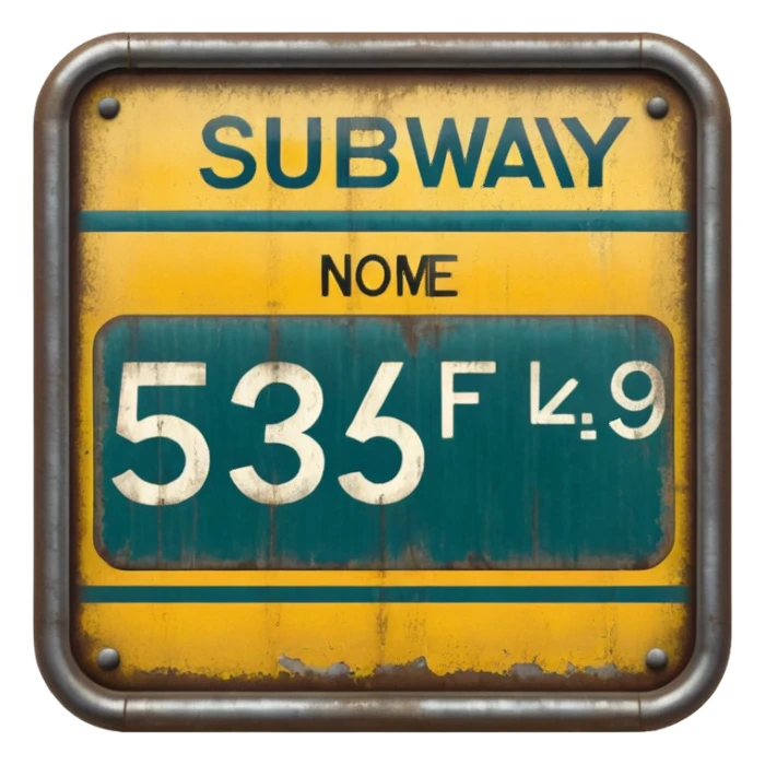 Platform NO.5 board , Subway Sign. sticker