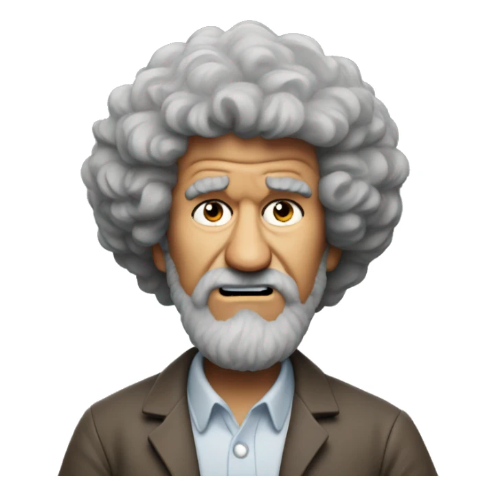 angry bob ross sticker