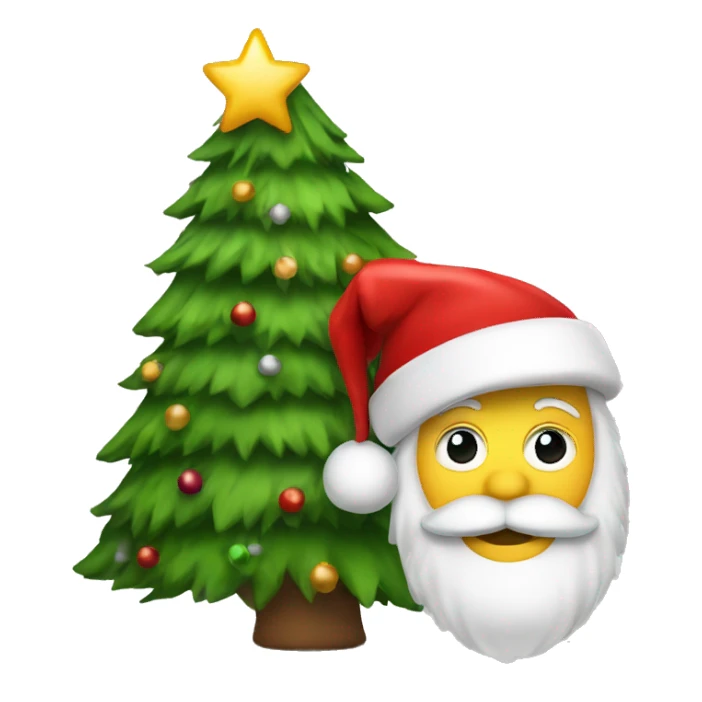 Christmas tree with Santa hat  sticker