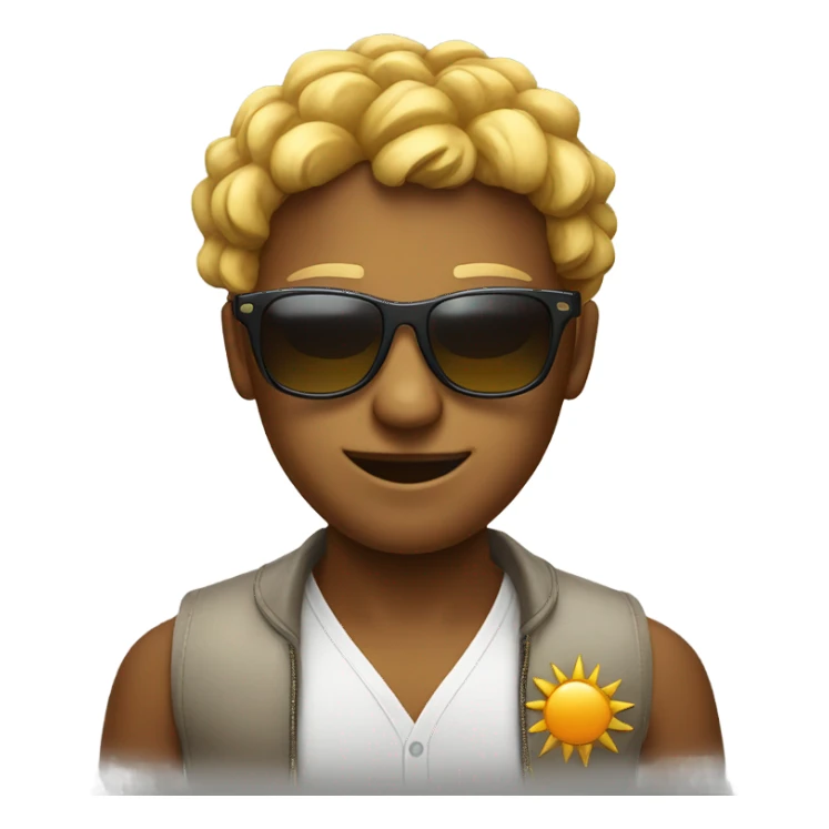 a sun with sunglasses sticker