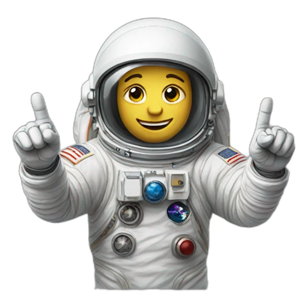 astronaut-two-fingers sticker