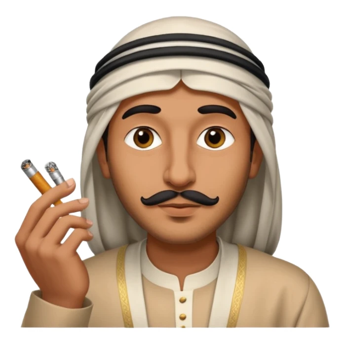 An Arab man smoking sticker