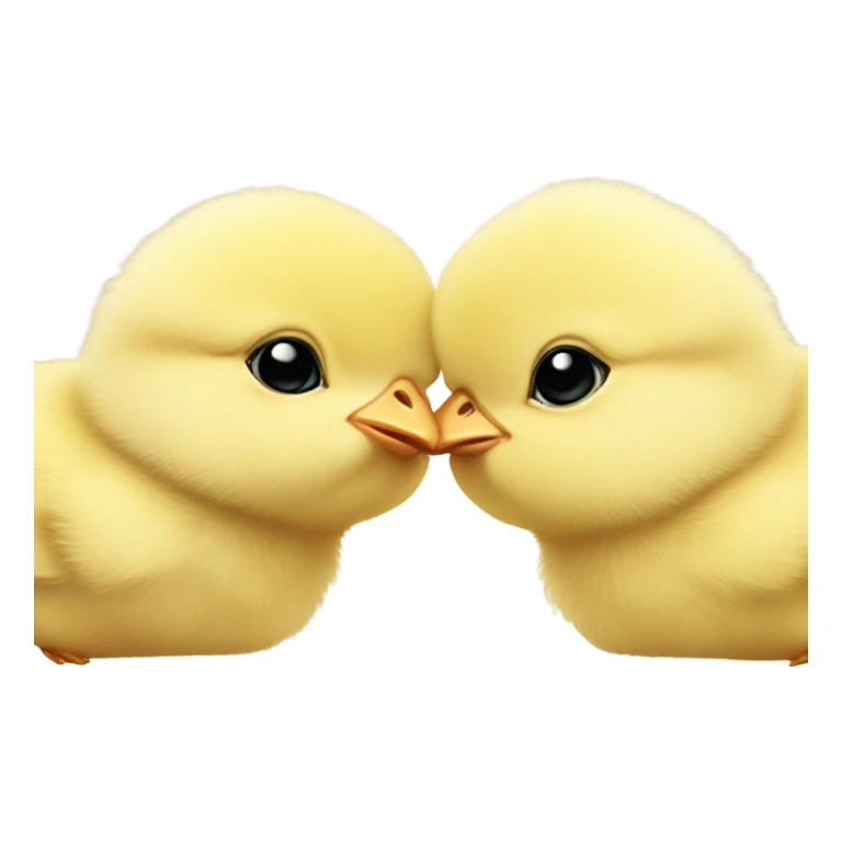 Two baby chicks kissing sticker