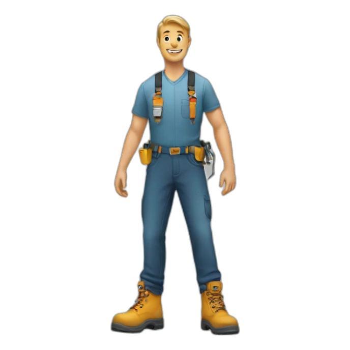 Man with safety shoes sticker