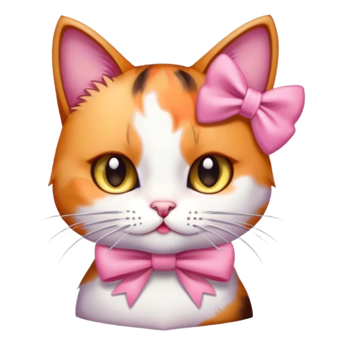 Calico Cat with pink bow sticker