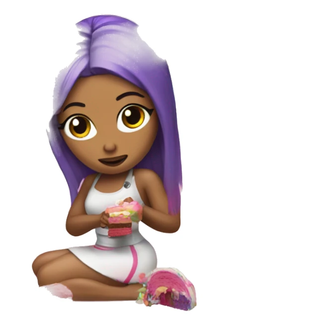 nicki minaj eating a rainbow cake sticker