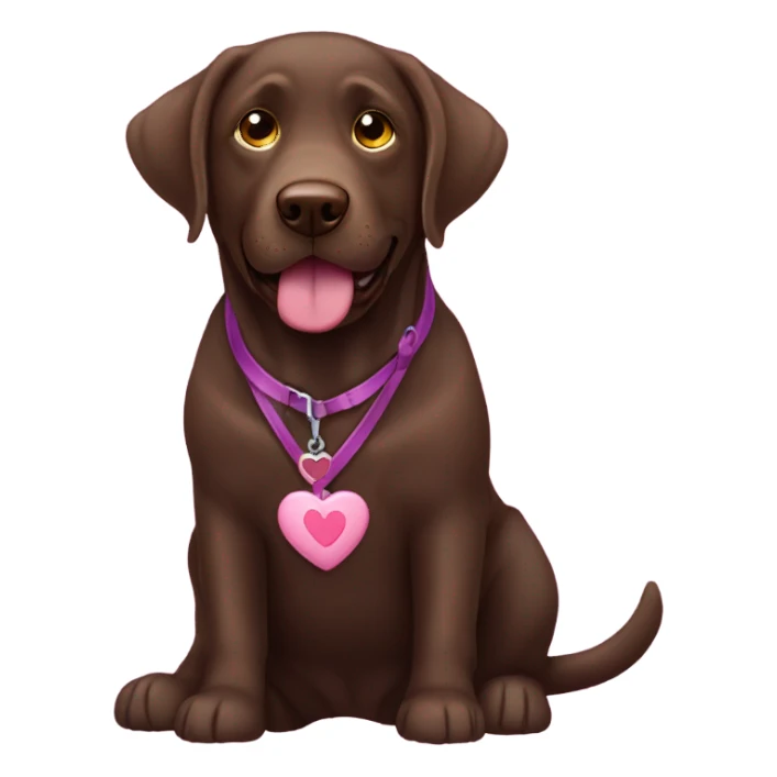 Chocolate lab, collar purple, valentine sticker