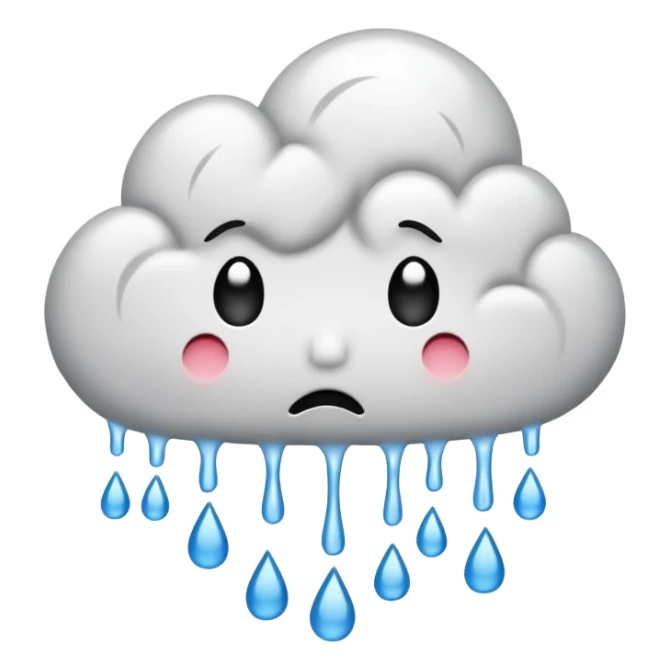 emo heart with a rain cloud above sticker