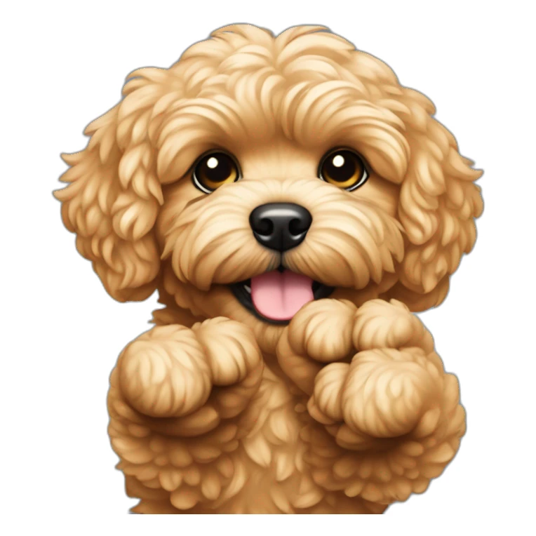 golden maltipoo hand - muscle sticker