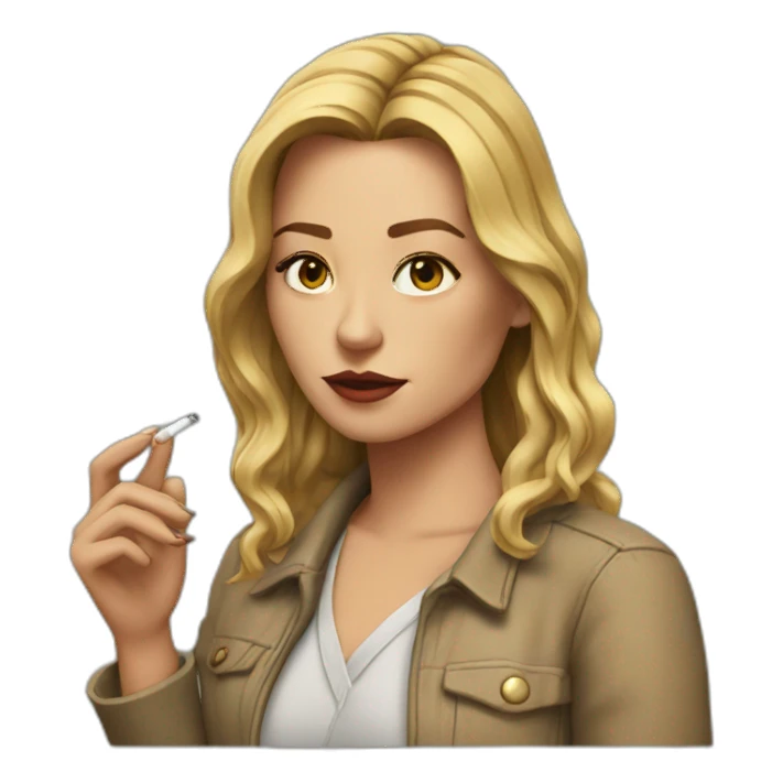 Beth from Yellowstone smoking a cigarette sticker
