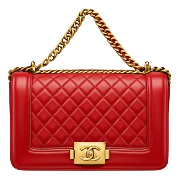 chanel le boy red bag gold hardware sticker