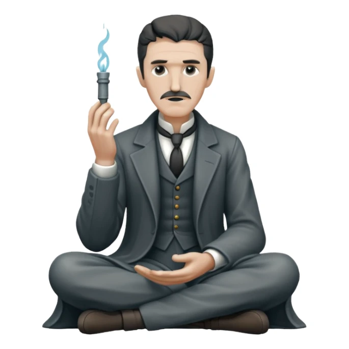 sitting philosopher-statue as nicola tesla sticker