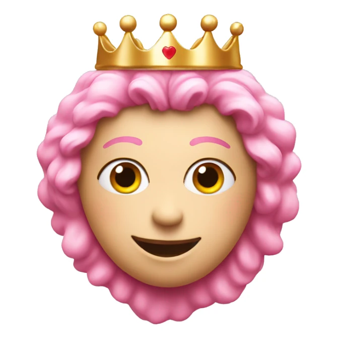 Love heart pink with crown sticker