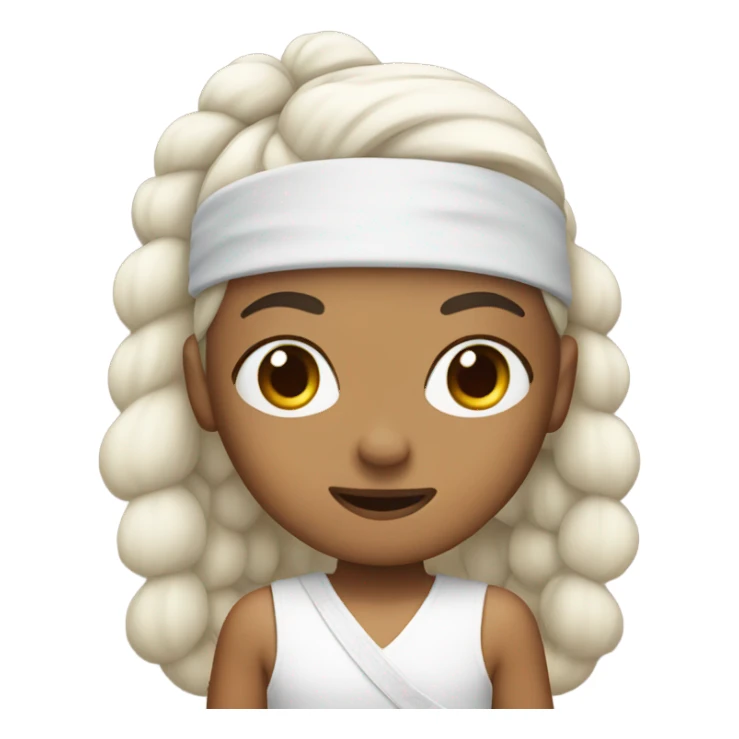 Nelly with white headband sticker