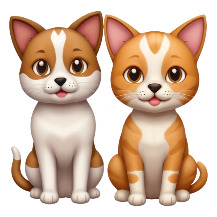 Dog and cat sticker