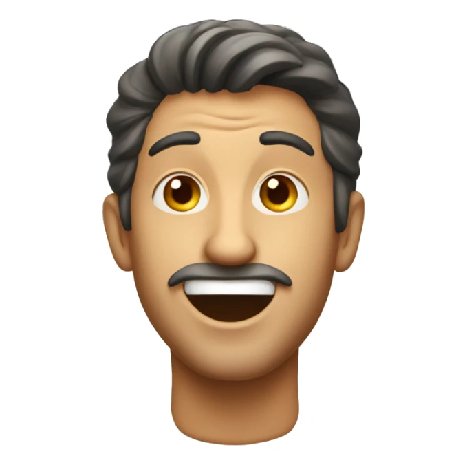 Smiling Italian man have a surprised sticker