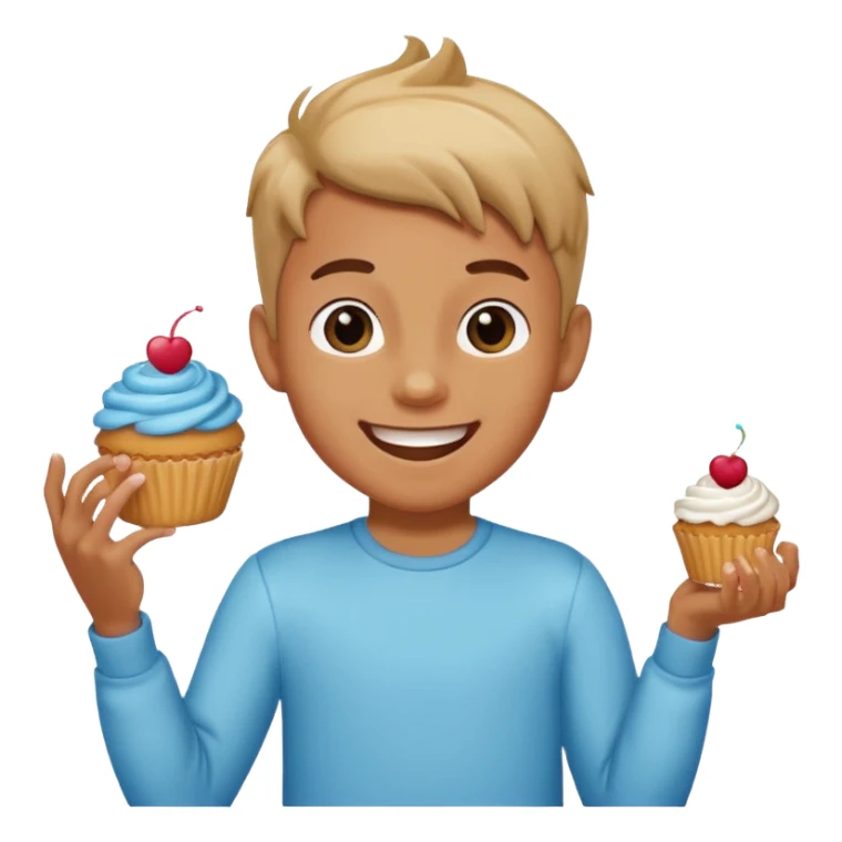 Boy dancing with cupcake  sticker