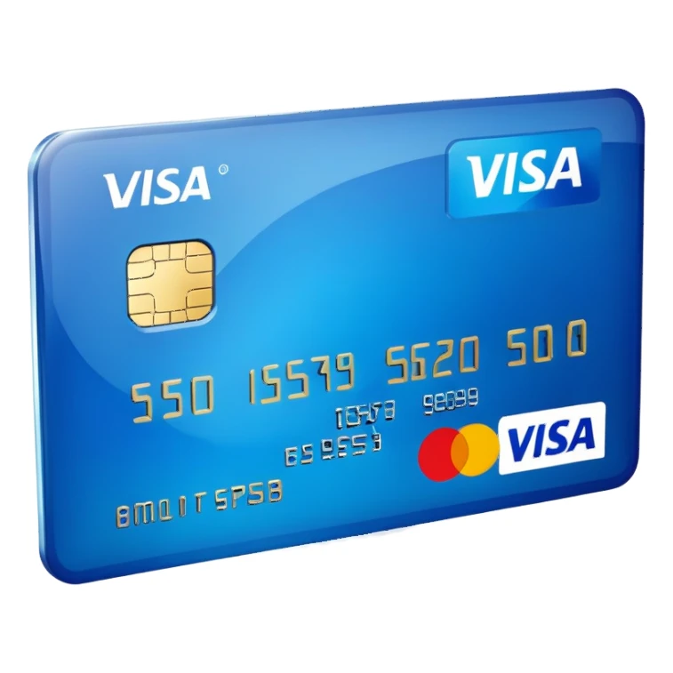 credit card with visa logo sticker