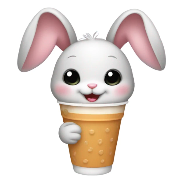 Bunny drinking boba sticker