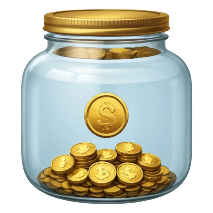 jar with a one coins sticker