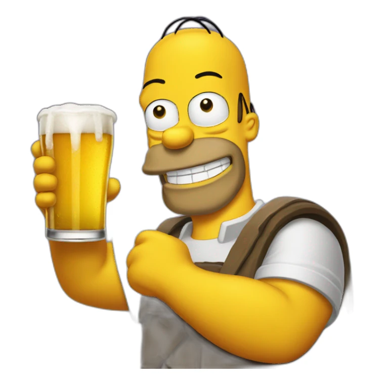 Homer simspon drink beer sticker
